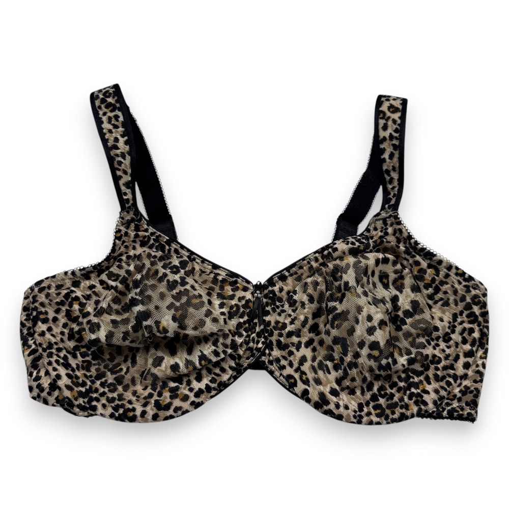 Wacoal Awareness Underwire Bra 855167 Leopard Animal Print Tan Black 40D